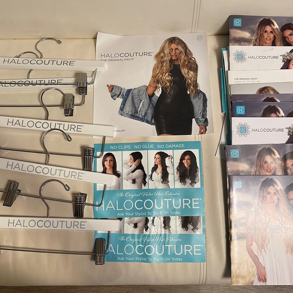 Halocouture Hangers, window/mirror clings & pamphlets